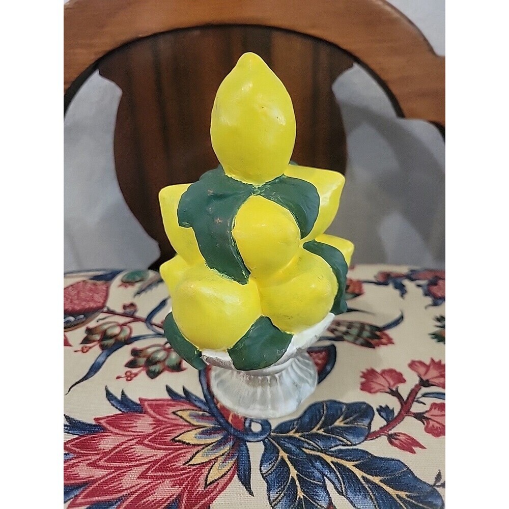 Vintage Italian Majolica STYLE Pottery Lemon Basket Topiary Handmade Handpainted